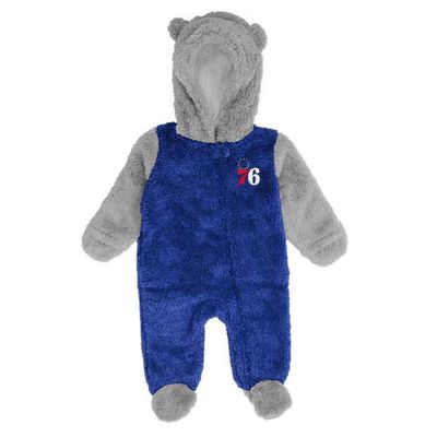 Outerstuff Newborn & Infant Royal Philadelphia 76ers Game Nap Teddy Fleece Bunting Full-Zip Sleeper