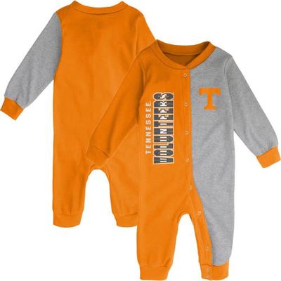 Outerstuff Newborn & Infant Tennessee Orange/Heather Gray Tennessee Volunteers Half Time Two-Tone Long Sleeve Full-Snap Jumper