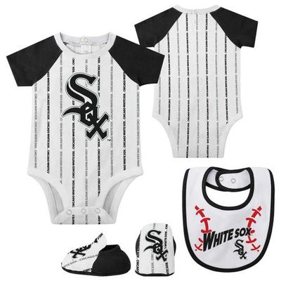 Outerstuff Newborn & Infant White Chicago White Sox Three-Piece Play Ball Raglan Bodysuit Booties & Bib Set