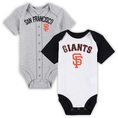 Outerstuff Newborn & Infant White/Heather Gray San Francisco Giants Little Slugger Two-Pack Bodysuit Set