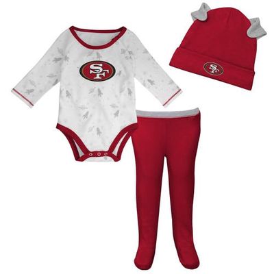 Outerstuff Newborn & Infant White/Scarlet San Francisco 49ers Dream Team Bodysuit Pants & Hat Set