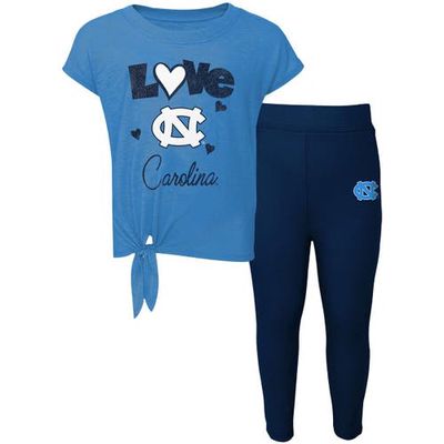 Outerstuff Preschool & Toddler Carolina Blue/Navy North Carolina Tar Heels Forever Love T-Shirt & Leggings Set in Light Blue