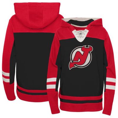Outerstuff Preschool Black New Jersey Devils Ageless Revisited Lace-Up V-Neck Pullover Hoodie