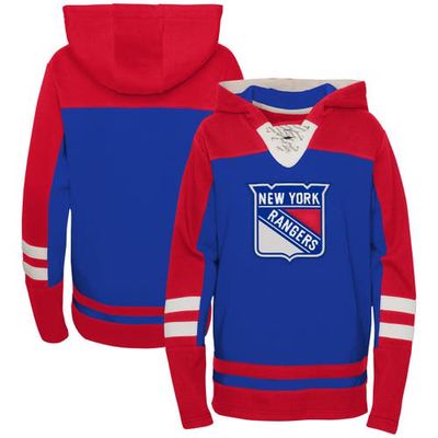Outerstuff Preschool Blue New York Rangers Ageless Revisited Lace-Up V-Neck Pullover Hoodie