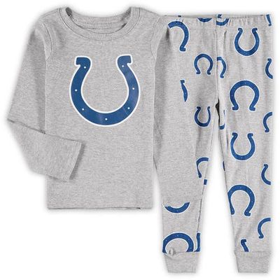 Outerstuff Preschool Heathered Gray Indianapolis Colts Team Long Sleeve T-Shirt & Pants Sleep Set in Heather Gray