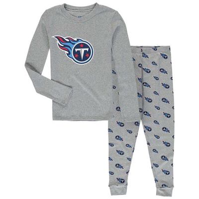 Outerstuff Preschool Heathered Gray Tennessee Titans Long Sleeve T-Shirt & Pants Sleep Set