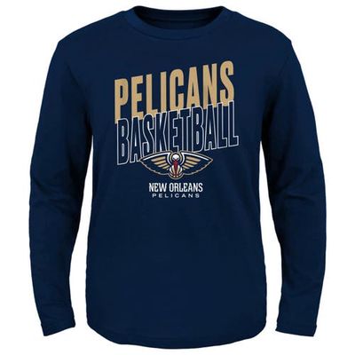 Outerstuff Preschool Navy New Orleans Pelicans Showtime Long Sleeve T-Shirt