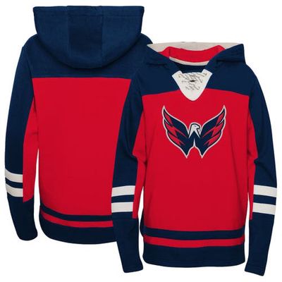 Outerstuff Preschool Red Washington Capitals Ageless Revisited Lace-Up V-Neck Pullover Hoodie