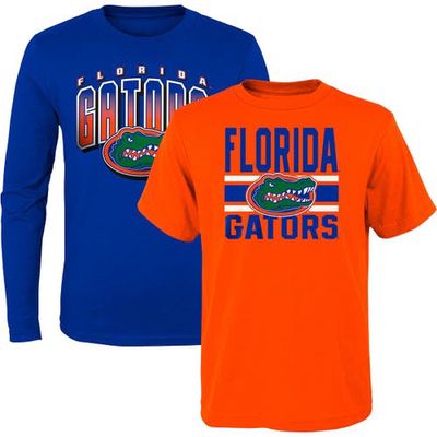 Outerstuff Preschool Royal/Orange Florida Gators Fan Wave Short & Long Sleeve T-Shirt Combo Pack