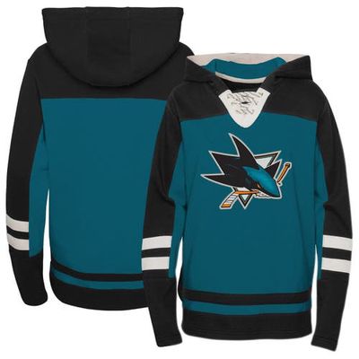 Outerstuff Preschool Teal San Jose Sharks Ageless Revisited Lace-Up V-Neck Pullover Hoodie