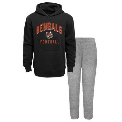 Outerstuff Toddler Black/Heather Gray Cincinnati Bengals Play by Play Pullover Hoodie & Pants Set