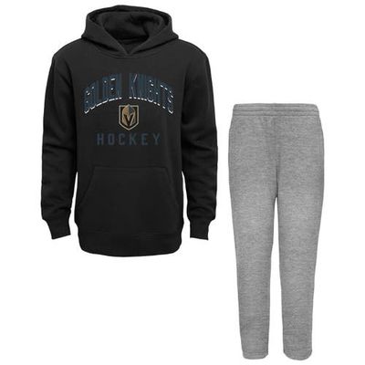 Outerstuff Toddler Black/Heather Gray Vegas Golden Knights Play by Play Pullover Hoodie & Pants Set