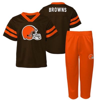 Outerstuff Toddler Brown Cleveland Browns Red Zone Jersey & Pants Set