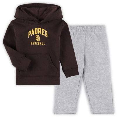 Outerstuff Toddler Brown/Gray San Diego Padres Play-By-Play Pullover Fleece Hoodie & Pants Set