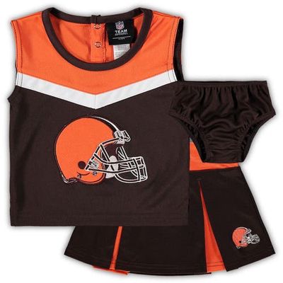Outerstuff Toddler Brown/Orange Cleveland Browns Two-Piece Spirit Cheerleader Set with Bloomers