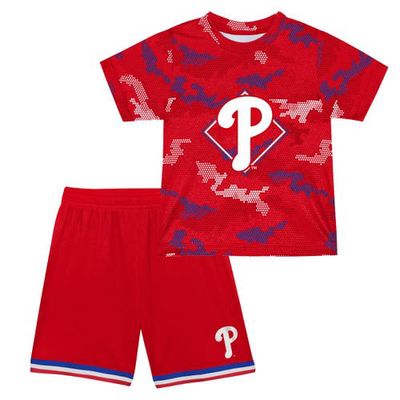 Outerstuff Toddler Fanatics Branded Red Philadelphia Phillies Field Ball T-Shirt & Shorts Set