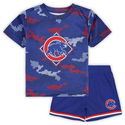 Outerstuff Toddler Fanatics Branded Royal Chicago Cubs Field Ball T-Shirt & Shorts Set