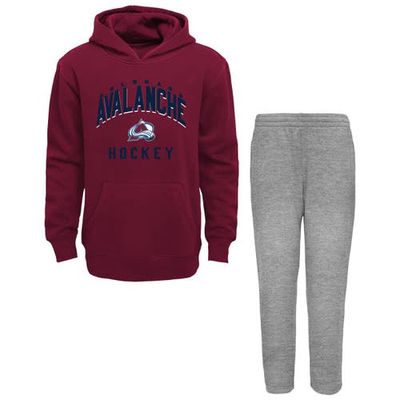 Outerstuff Toddler Garnet/Heather Gray Colorado Avalanche Play by Play Pullover Hoodie & Pants Set