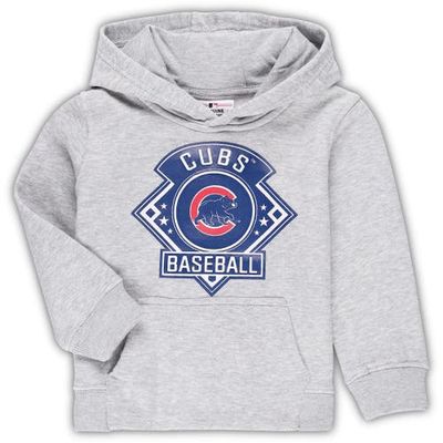 Outerstuff Toddler Heather Gray Chicago Cubs Fence Swinger Pullover Hoodie