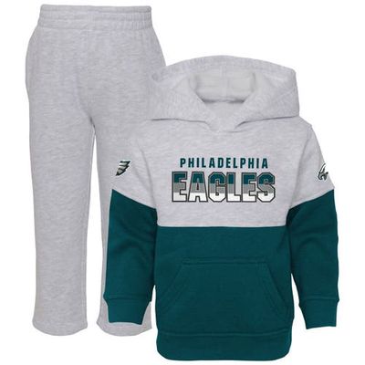 Outerstuff Toddler Heather Gray/Midnight Green Philadelphia Eagles Playmaker Hoodie and Pants Set