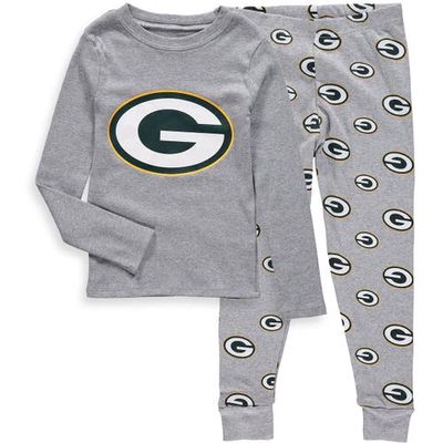 Outerstuff Toddler Heathered Gray Green Bay Packers Sleep Set in Heather Gray
