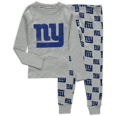 Outerstuff Toddler Heathered Gray New York Giants Sleep Set in Heather Gray