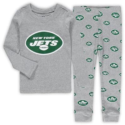 Outerstuff Toddler Heathered Gray New York Jets Sleep Set in Heather Gray