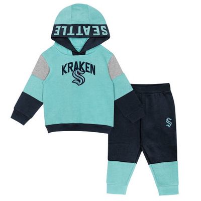 Outerstuff Toddler Light Blue/Navy Seattle Kraken Big Skate Fleece Pullover Hoodie and Sweatpants Set
