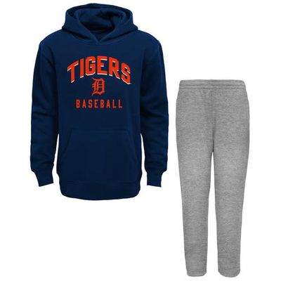 Outerstuff Toddler Navy/Gray Detroit Tigers Play-By-Play Pullover Fleece Hoodie & Pants Set