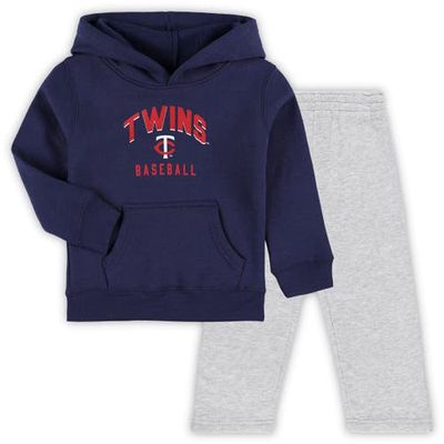 Outerstuff Toddler Navy/Gray Minnesota Twins Play-By-Play Pullover Fleece Hoodie & Pants Set