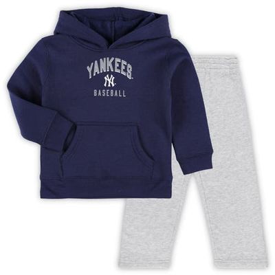 Outerstuff Toddler Navy/Gray New York Yankees Play-By-Play Pullover Fleece Hoodie & Pants Set