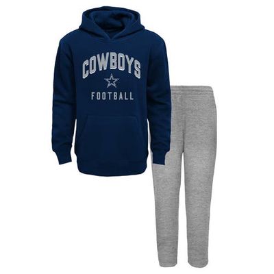 Outerstuff Toddler Navy/Heather Gray Dallas Cowboys Play by Play Pullover Hoodie & Pants Set