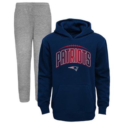 Outerstuff Toddler Navy/Heathered Gray New England Patriots Double-Up Pullover Hoodie & Pants Set