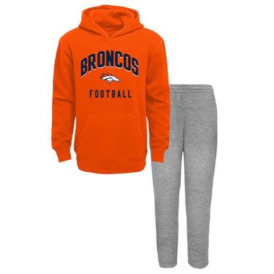 Outerstuff Toddler Orange/Heather Gray Denver Broncos Play by Play Pullover Hoodie & Pants Set