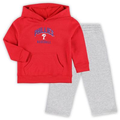 Outerstuff Toddler Red/Gray Philadelphia Phillies Play-By-Play Pullover Fleece Hoodie & Pants Set