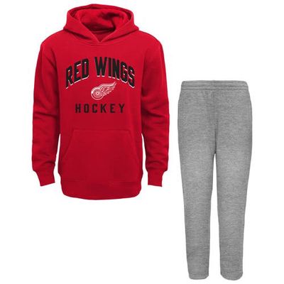 Outerstuff Toddler Red/Heather Gray Detroit Red Wings Play by Play Pullover Hoodie & Pants Set