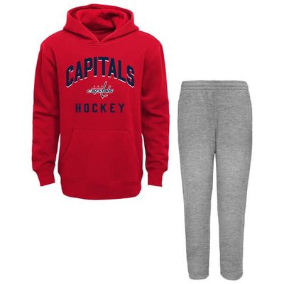 Outerstuff Toddler Red/Heather Gray Washington Capitals Play by Play Pullover Hoodie & Pants Set