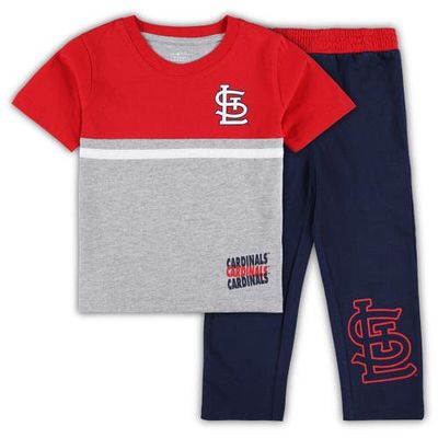 Outerstuff Toddler Red/Navy St. Louis Cardinals Batters Box T-Shirt & Pants Set