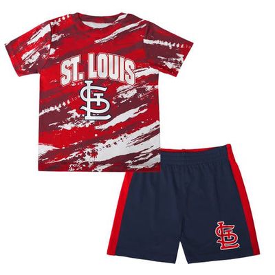 Outerstuff Toddler Red/Navy St. Louis Cardinals Stealing Homebase 2.0 T-Shirt & Shorts Set