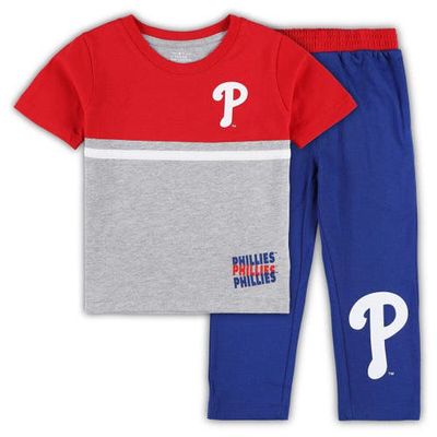 Outerstuff Toddler Red/Royal Philadelphia Phillies Batters Box T-Shirt & Pants Set