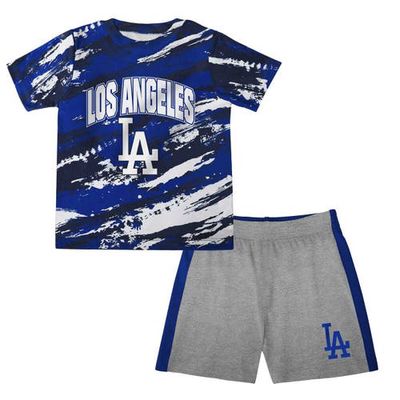 Outerstuff Toddler Royal/Gray Los Angeles Dodgers Stealing Homebase 2.0 T-Shirt & Shorts Set