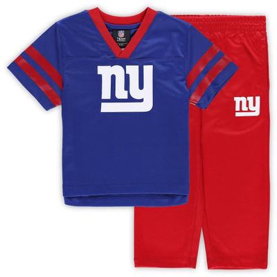 Outerstuff Toddler Royal/Red New York Giants Red Zone V-Neck Jersey Top & Pants Set