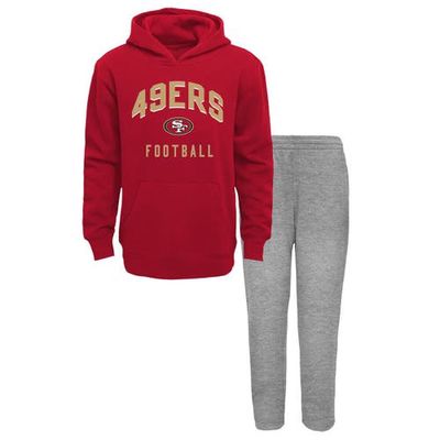 Outerstuff Toddler Scarlet/Heather Gray San Francisco 49ers Play by Play Pullover Hoodie & Pants Set