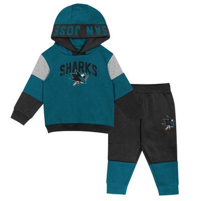 Outerstuff Toddler Teal/Black San Jose Sharks Big Skate Fleece Pullover Hoodie and Sweatpants Set