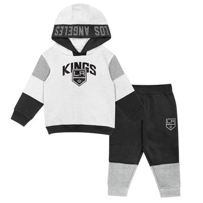 Outerstuff Toddler White/Black Los Angeles Kings Big Skate Fleece Pullover Hoodie and Sweatpants Set