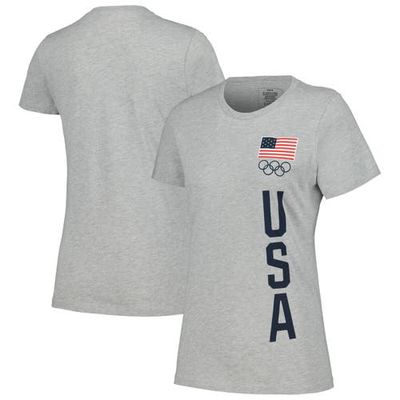 Outerstuff Women's Heather Gray Team USA Flag Five Rings T-Shirt