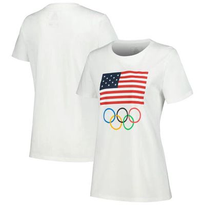 Outerstuff Women's White Team USA Flag Five Rings T-Shirt