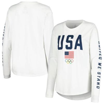 Outerstuff Women's White Team USA United We Stand Long Sleeve T-Shirt