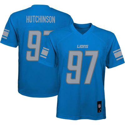 Outerstuff Youth Aidan Hutchinson Blue Detroit Lions Replica Player Jersey