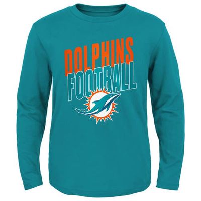 Outerstuff Youth Aqua Miami Dolphins Showtime Long Sleeve T-Shirt